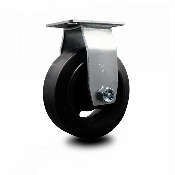 5 Inch Rubber on Cast Iron Wheel Rigid Caster with Ball Bearing SCC